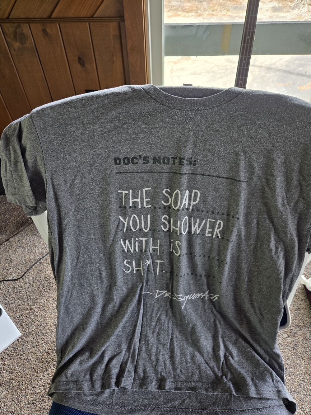 Dr Squatch Doc's Notes Shirt XL Grey Authentic Rare EXCELLENT Used Condition